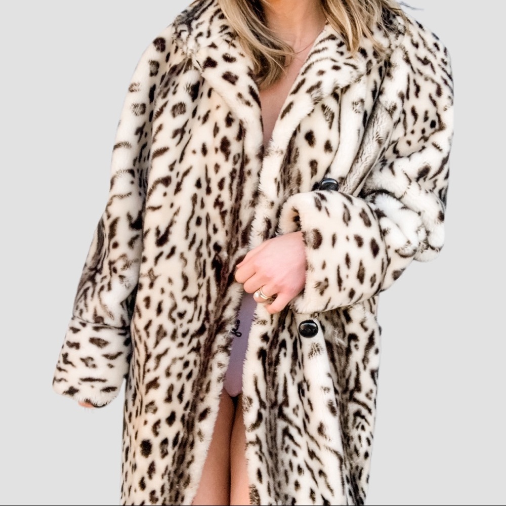 Vintage Leopard Faux Fur Teddy Oversized Jacket - Picture 16 of 16